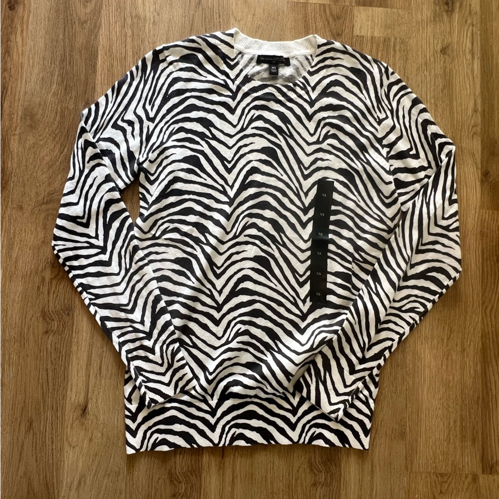 Banana Republic Zebra Animal Print Sweater, Brand New, XS, Lightweight
